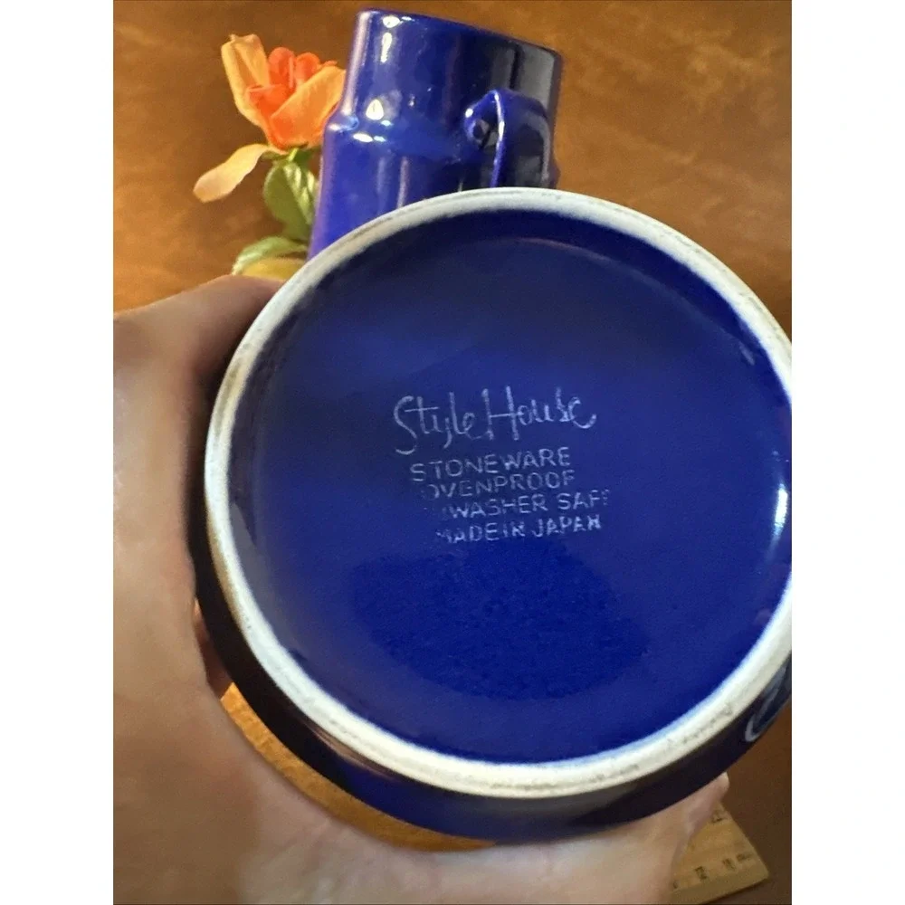 VTG Cobalt Blue Creamer Sugar Set Style Hour Made In Japan